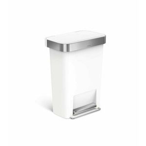 Simplehuman Coș de gunoi cu pedală 45 l, alb, alb imagine