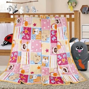 Pătură Ella Patchwork, roz, 100 x 155 cm imagine