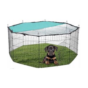 Țarc de plasă pentru animale mici Aldotrade, cu protecție solară, 8 panouri 56 x 57 cm imagine