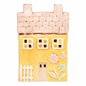 Căsuță din ceramică cu LED, 11 x 7 x 16 cm, primăvară, galbenă, galben imagine