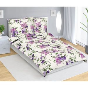 Lenjerie de pat din bumbac Bellatex Trandafir lila, 140 x 200 cm, 70 x 90 cm, 140 x 200 cm, 70 x 90 cm imagine