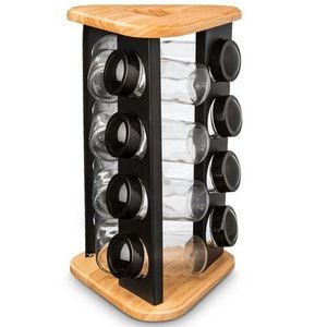 Set doze condimente Orion BLACK, 12 piese, cu suport imagine