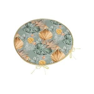 Bellatex Perna rotundă Adéla netedă Monsteratrandafir galben 40 x 40 cm imagine