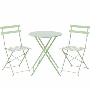 Mobilier de grădină pliabil Aldotrade Bea verde, set masă și 2 scaune imagine
