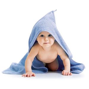 Prosop cu glugă pentru bebeluși, albastru deschis, 80 x 80 cm, albastru deschis imagine