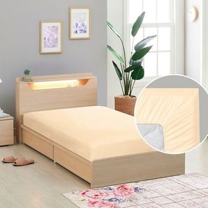 Cearceaf de pânză cu elastic, bej , 90 x 200 cm, bej imagine