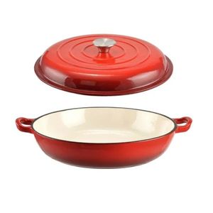 Tigaie Fontă Emailată cu Capac 30 cm – Gătire Uniformă și Durabilitate Superioară imagine