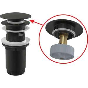 Ventil click - clack pentru lavoar BLACK EDITION, AlcaPlast A392BLACK, 5/4" imagine