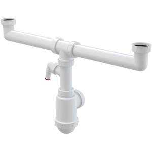 Sifon chiuveta dublu piulita 6/4", cu legatura masina de spalat imagine