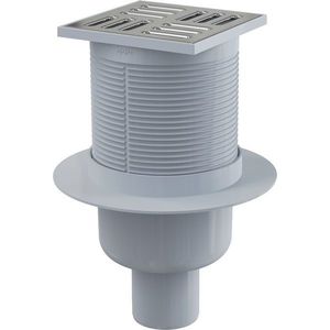 Sifon pardoseală ieşire verticală 105×105/50 mm, grătar oţel, APV2 imagine