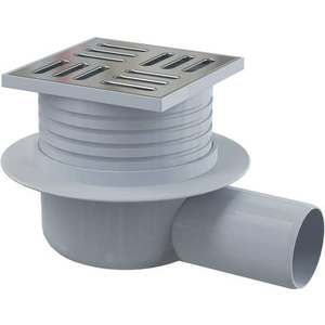 Sifon pardoseală APV26 iesire laterala 105×105/50 mm, grătar oţel, retinere mirosuri imagine