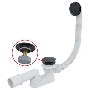 Sifon cu preaplin Alcadrain, BLACK EDITION A507BLACK click clack negru-mat imagine