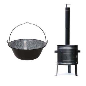 Soba de gatit cu ceaun emailat, kit complet, 10 - 30 L (Tip: Soba de gatit cu ceaun emailat, kit complet, 10 - 30 L (Capacitate Ceaun: 10L)) imagine