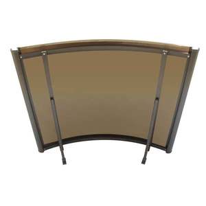 Copertina 120x160 cu Cadru din Aluminiu Negru si Policarbonat Celular Maro imagine