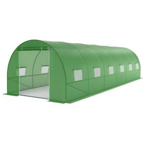 Sera tip tunel pentru gradina 3x6x2 m, cadru metalic galvanizat, 12 ferestre si folie PE verde imagine