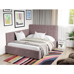 Pat Tapitat de colt Adam cu somiera fixa Roz - Poso 27 140x200 imagine