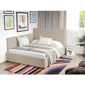 Pat Tapitat de colt Adam cu somiera fixa Bej - Falcone 102 160x200 imagine