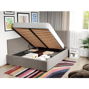 Pat Tapitat de colt pentru saltea de 190 Adam rabatabil cu lada Bej - Eden 4 180x190 imagine