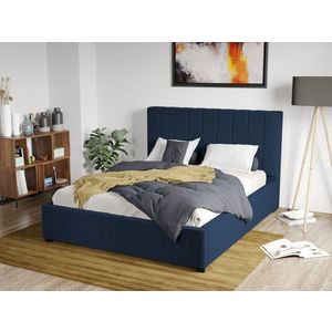 Pat Tapitat Adam cu somiera fixa Albastru - Falcone 80 140x200 imagine