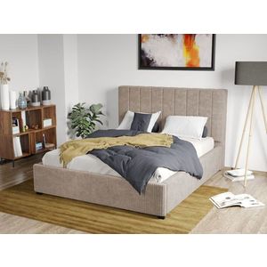 Pat Tapitat Adam cu somiera fixa Bej - Poso 02 140x200 imagine