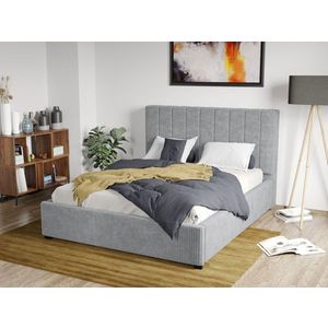 Pat Tapitat Adam cu somiera fixa Gri Deschis - Poso 55 140x200 imagine