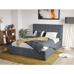 Pat Tapitat Adam cu somiera fixa Gri - Poso 22 140x200 imagine