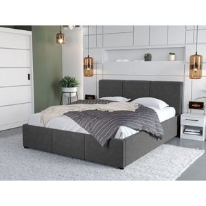 Pat Tapitat Avelis cu somiera fixa Gri antracit - Swing 19 160x200 imagine