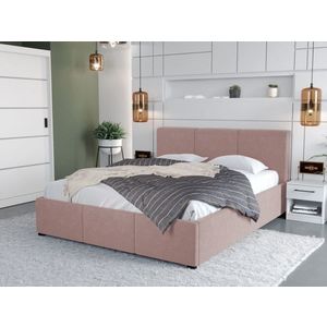 Pat Tapitat Avelis cu somiera fixa Roz - Swing 14 160x200 imagine