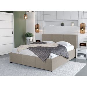 Pat Tapitat Avelis cu somiera fixa Bej-Swing 2 140x200 imagine