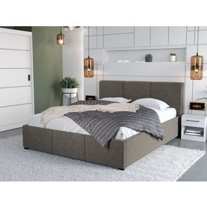 Pat Tapitat Avelis cu somiera fixa Cappuccino - Swing 4 140x200 imagine