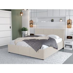 Pat Tapitat Avelis cu somiera fixa Crem - Swing 1 160x200 imagine