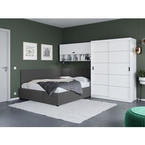 Set Mobila Dormitor Nordis 2.92m cu pat de colt fix imagine