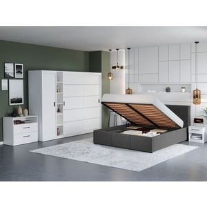 Set Mobila Dormitor Nordis Alb C36 tapitat imagine