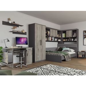 Set Dormitor Colt Lucio C9 Gri / Lemn imagine