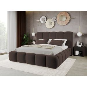 Pat Tapitat Noel tip bubble cu somiera fixa Maro - Velluto 6 180x200 imagine