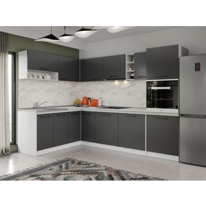 Set Mobila Bucatarie Colt Mina Grafit 180*280 Gri Antracit C194 imagine