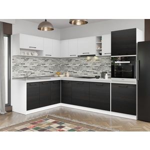 Set Mobila Bucatarie Colt Mina Yang 180*280 Ferrara/Alb C193 imagine