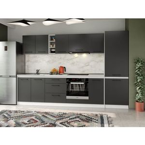 Set Mobila Bucatarie Mina Grafit 300 Gri Antracit C189 imagine