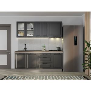 Set Mobila Bucatarie Cucina - Config. CC4 Gri Antracit imagine