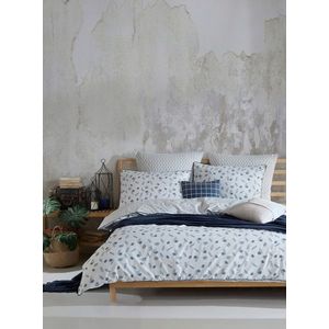 Lenjerie de pat pentru o persoana (FR), L'essentiel Maison, Foglia, Albastru inchis/Alb imagine