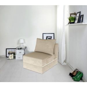 Fotoliu extensibil Urban Living, 70x80x70 cm, Bej imagine