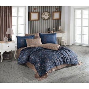 Lenjerie de pat dubla, L'essentiel Maison, Gris v2, Auriu / Albastru închis imagine