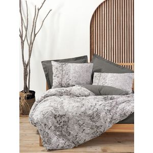 Lenjerie de pat pentru o persoana, L'essentiel Maison, Odin, Maro/Alb imagine