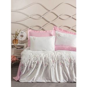 Lenjerie de pat dubla, L'essentiel Maison, Jolie, Roz/Alb imagine