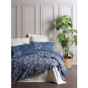 Lenjerie de pat pentru o persoana, L'essentiel Maison, Annika, Bej / Albastru închis imagine