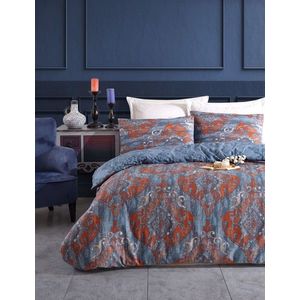 Lenjerie de pat dubla, L'essentiel Maison, Hitit, 65% bumbac/35% poliester, Albastru inchis imagine