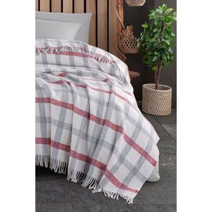 Patura Single, L'essentiel Maison, Warm Soft, Gri/Roșu imagine