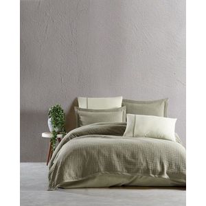 Set cuvertura de pat dubla 3 piese, L'essentiel Maison, Tarte, Verde imagine