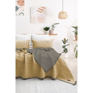 Set cuvertura de pat dubla 3 piese, L'essentiel Maison, Alda, Galben imagine