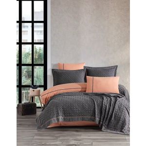 Set cuvertura de pat dubla 3 piese, L'essentiel Maison, Helen, Antracit imagine